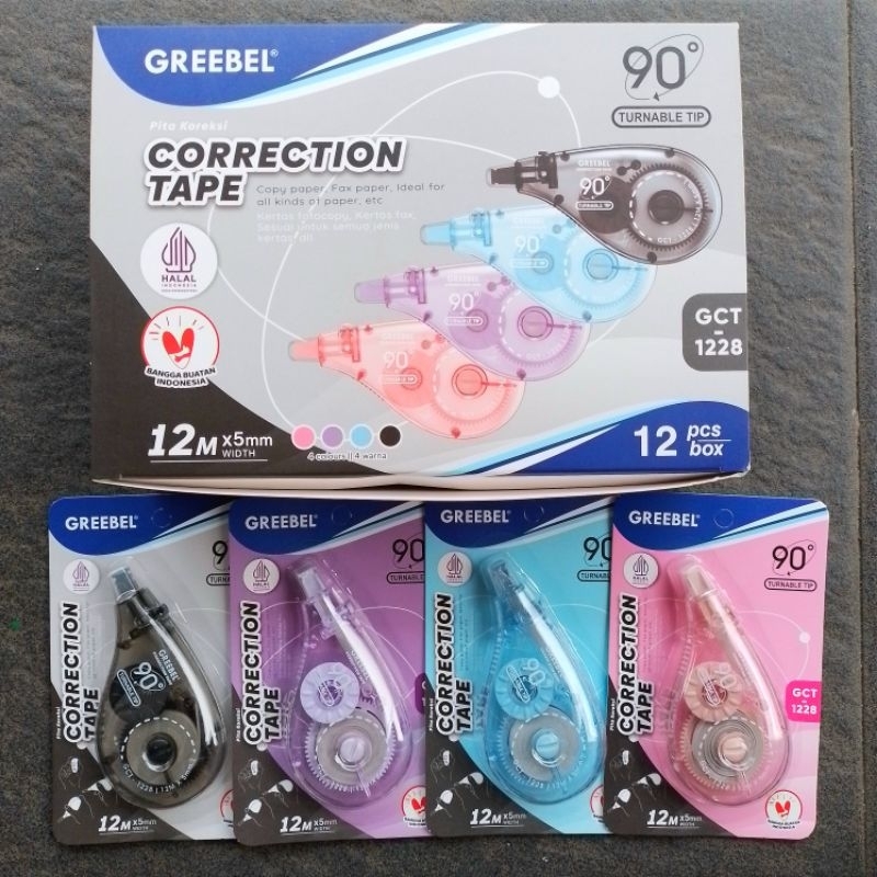 

TIPE-X Kertas Correction Tape Greebel GCT-1228 12 Meter ( Pcs ) [ Original ]