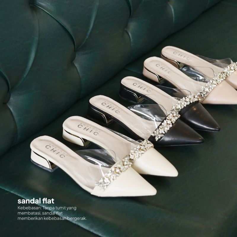 chic fortune sendal tumit tahu impor fashion wanita bss252