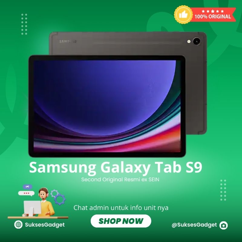 Samsung Galaxy Tab S9 Ram 12/256 GB Second Original Resmi ex SEIN