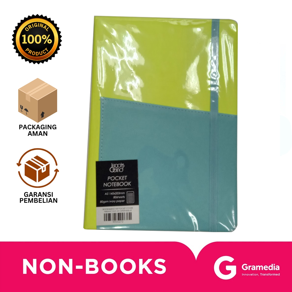 

Gramedia Bali - BOOKS&BIND NB POCKET COVER VIBRANT DUO A5 GREEN&BLUE