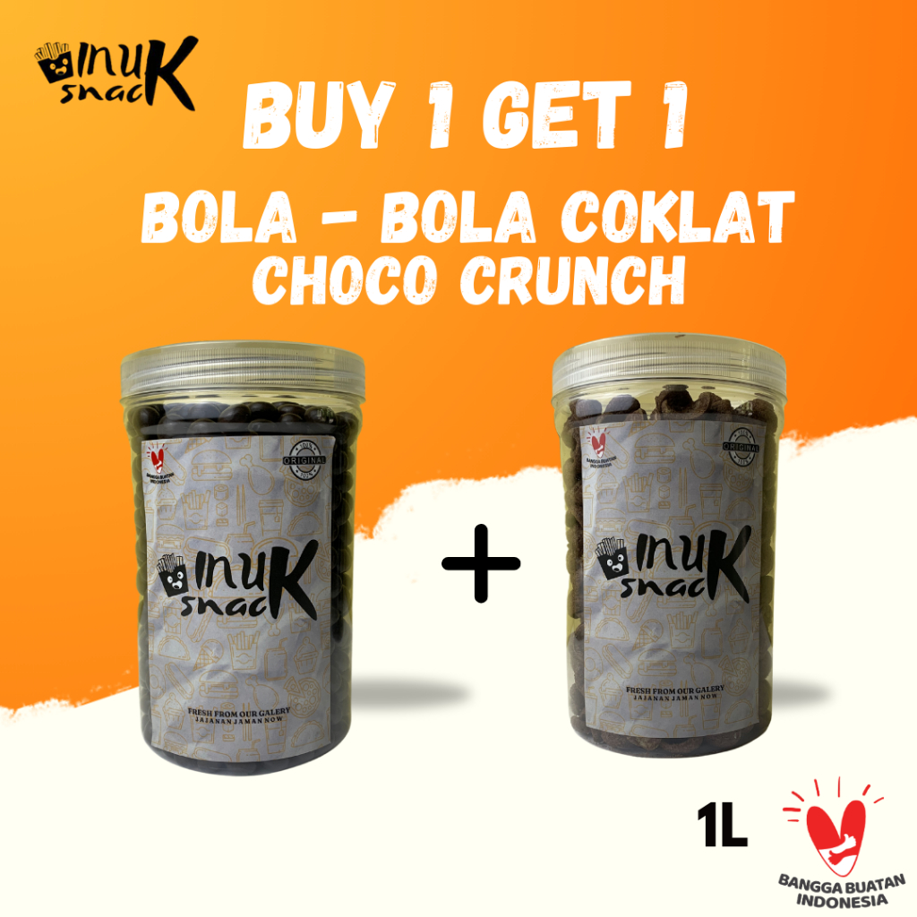 

Buy 1 Get 1 Bola-Bola Coklat & Choco Crunch I Inuksnack I 1 Liter