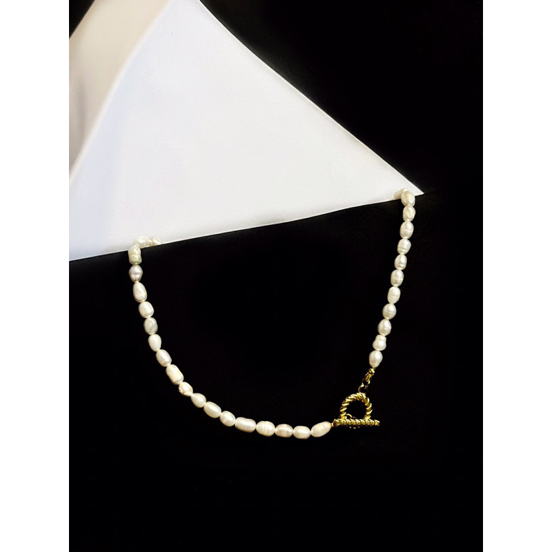 OTTAWA Necklace - Cultured Pearl Hook Necklace [Kalung Mutiara Asli]