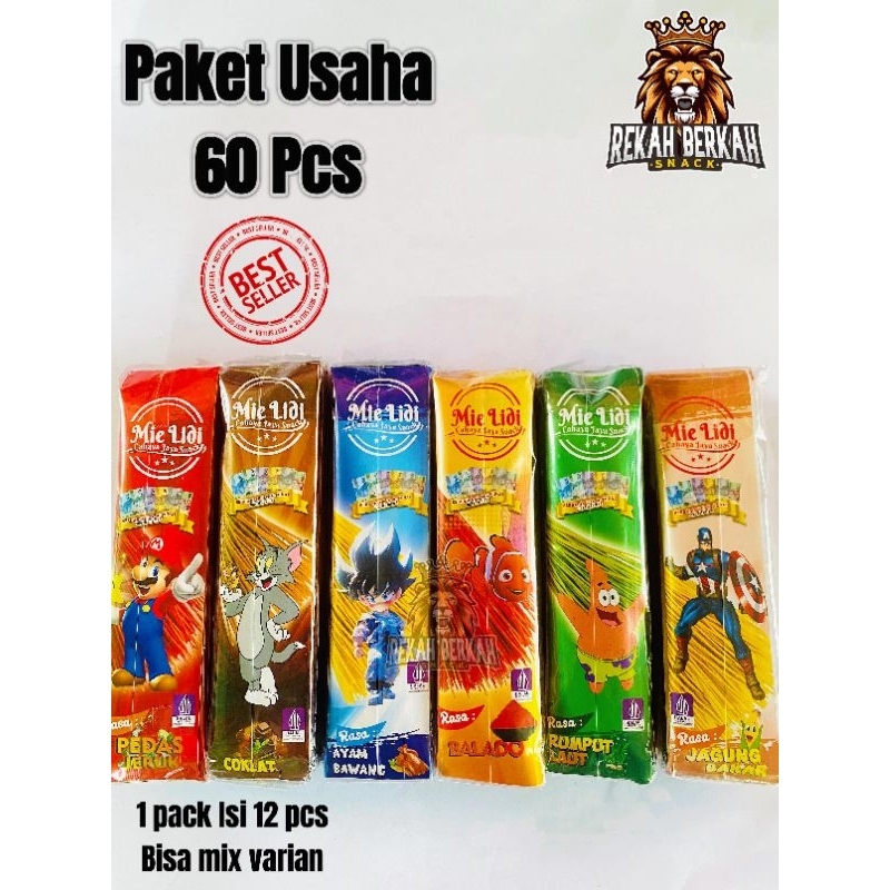 

Mie Lidi Paket Usaha 60 Pcs (Request Varian Langsung Chat)