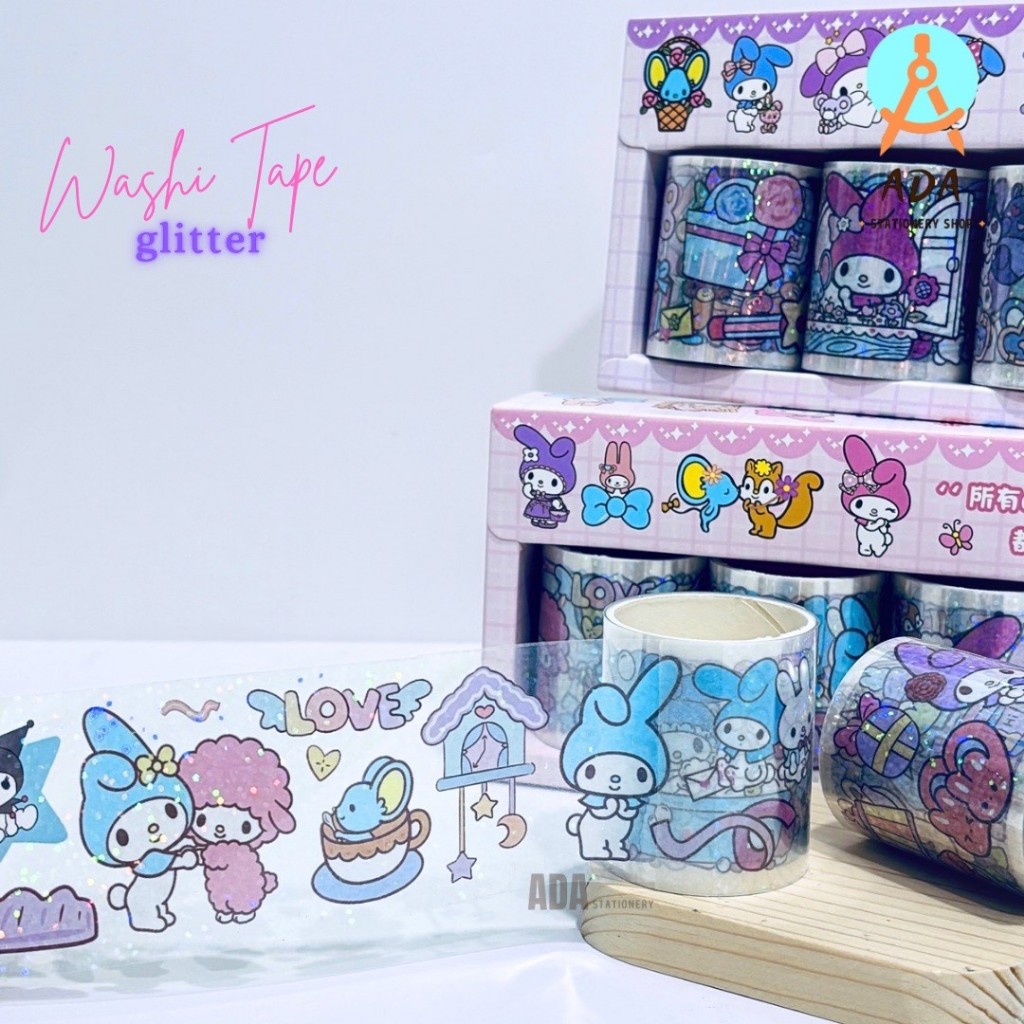 

(1 ROLL) WASHI TAPE GLITTER GMBR SANRIO/ STIKER ROLL/STICKER GLITTER/CLF