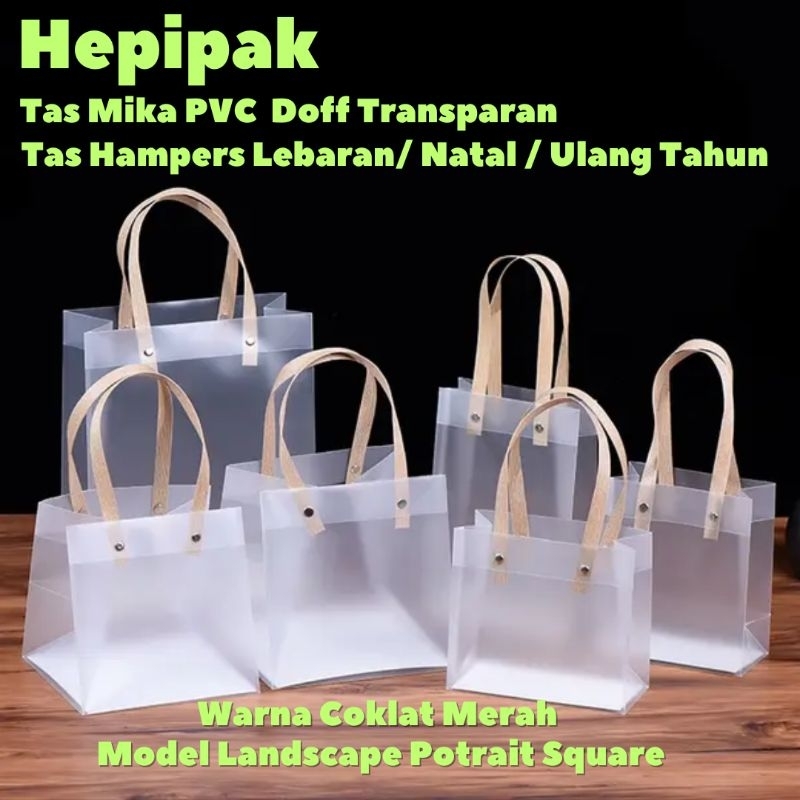 

(Min 3 Pcs) Tas Hampers Souvenir Doff Transparan Goodie Bag Ulang Tahun Lebaran Imlek Natal Premium