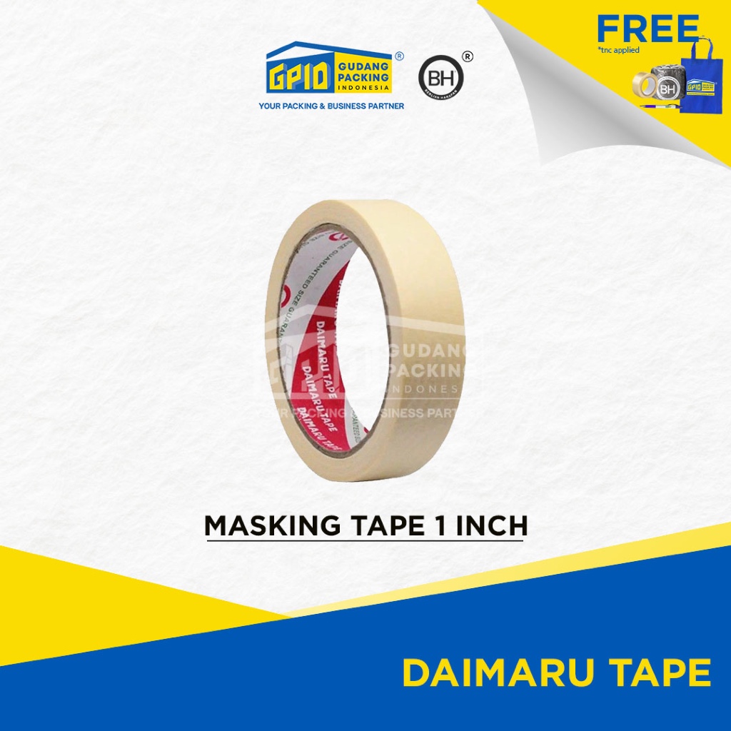 

HenJO (GOSEND/GRAB) DAIMARU - Masking Tape / Lakban Kertas 0.5 / 1 / 2 inch