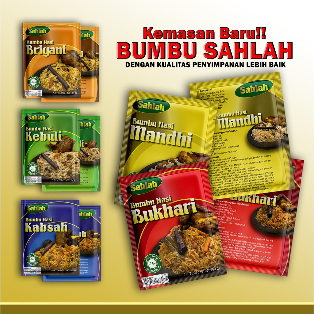 

Bumbu instan Nasi Kebuli, Mandhi, Briyani, Kabsah, Bukhori 20gr