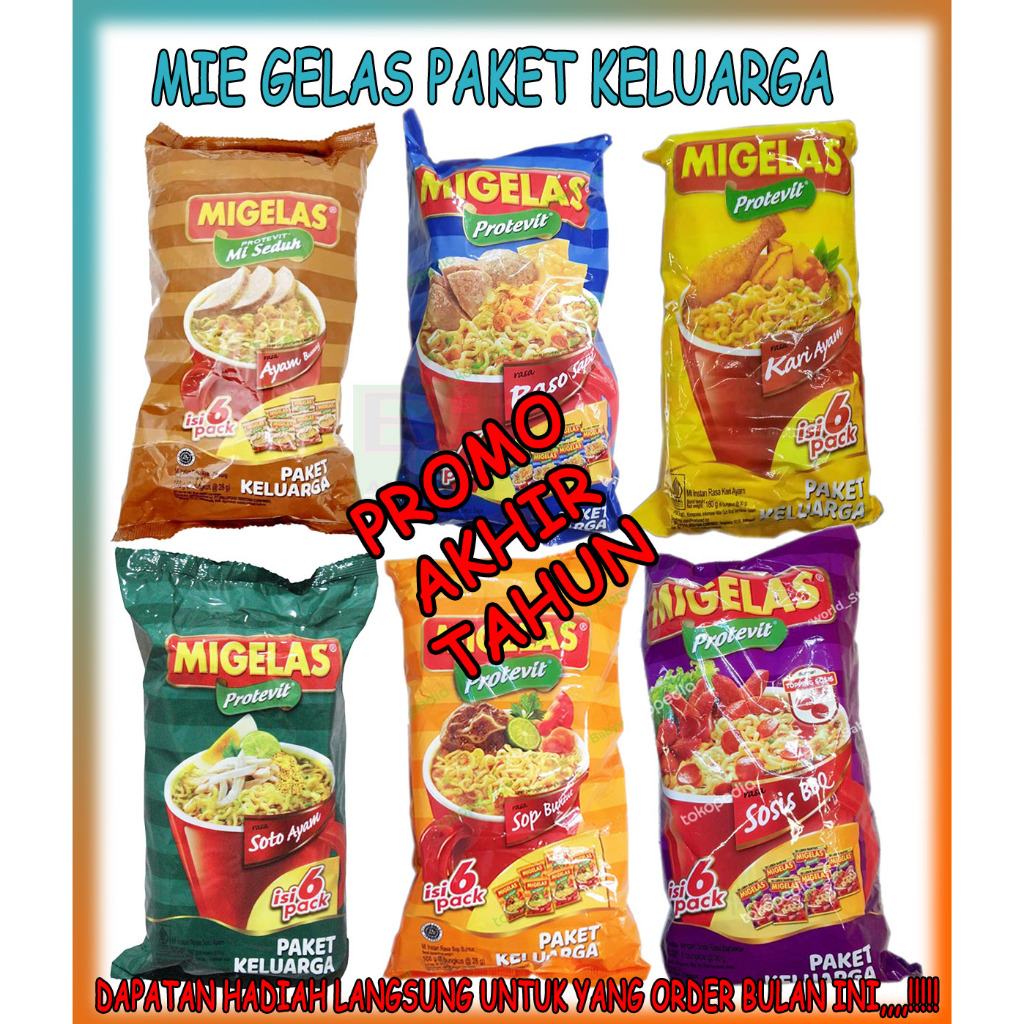 

Mie Gelas Paket Keluarga Isi 6 bungkus ready berbagai rasa 28 gram