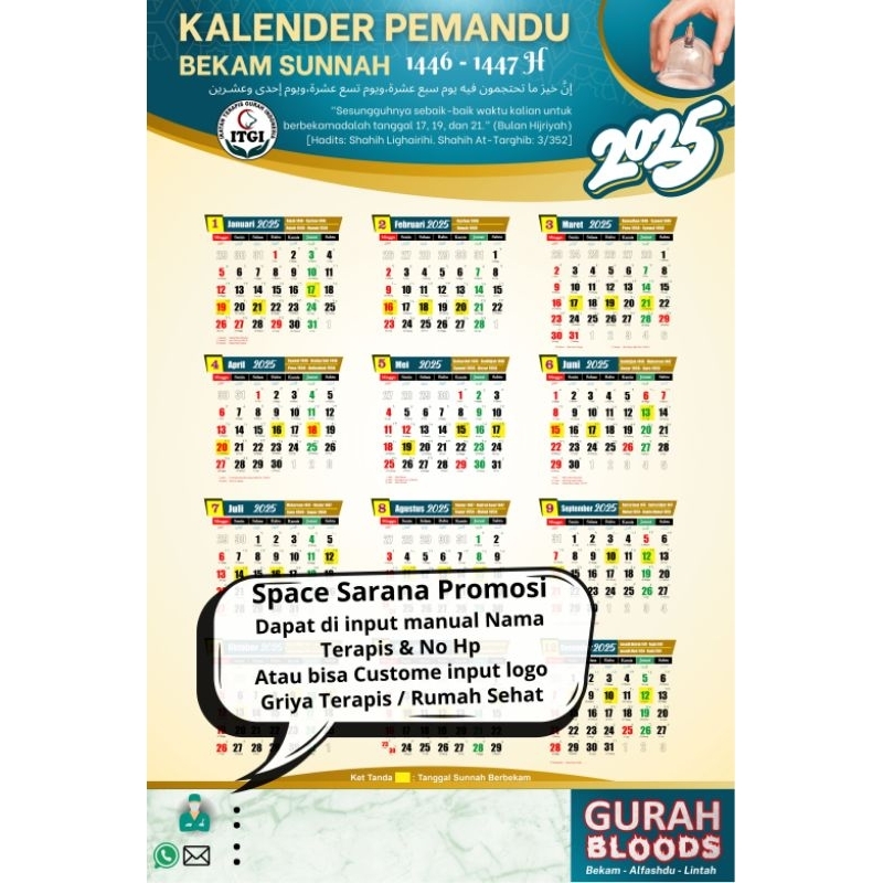 

Kalender Pemandu Bekam ITGI 2025 (Sarana Promosi Untuk Terapis)