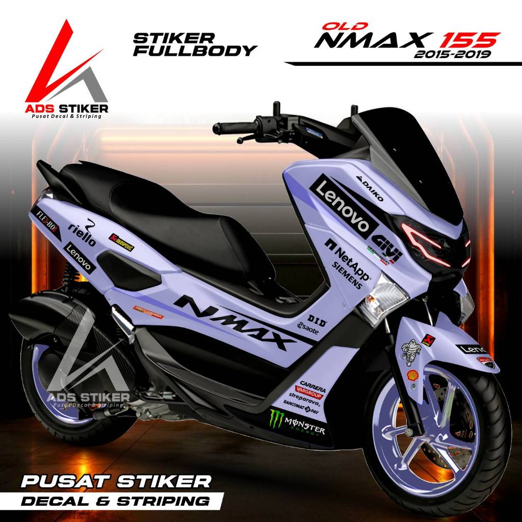 Bisa (COD) Decal Sticker Nmax Old 2016 - 2019 Full Body - Stiker Motor Nmax Desain Lenov 2025