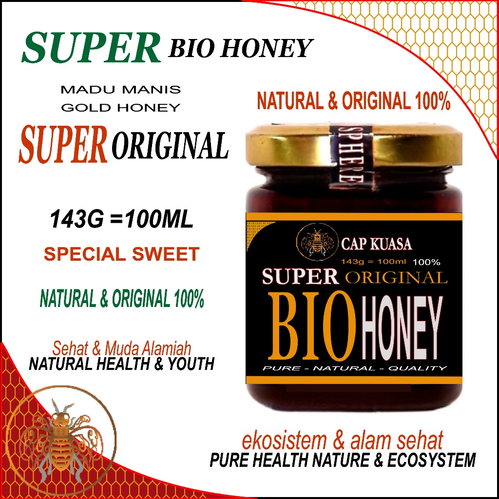 

MADU MURNI ASLI 100% SUPER BIO HONEY 100ML ORIGINAL