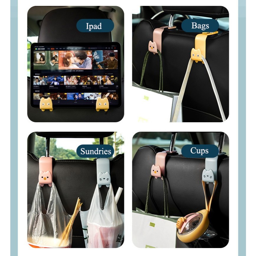 Gantungan Jok Mobil Universal Karakter Hook Hanger Car Holder HD007