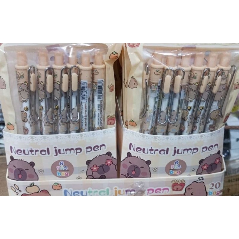 

Pulpen Cetek Capybara 1pack 6pcs || Neutral Jump Pen Capybara