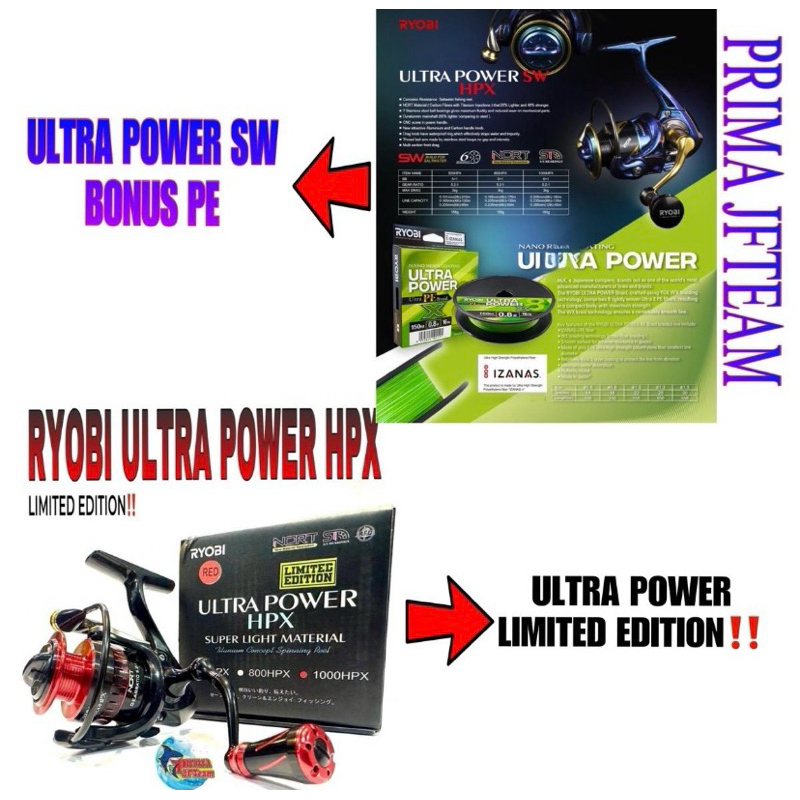 REEL RYOBI ULTRA POWER LIMITED EDITION dan RYOBI ULTRA POWER SW 800 & 1000