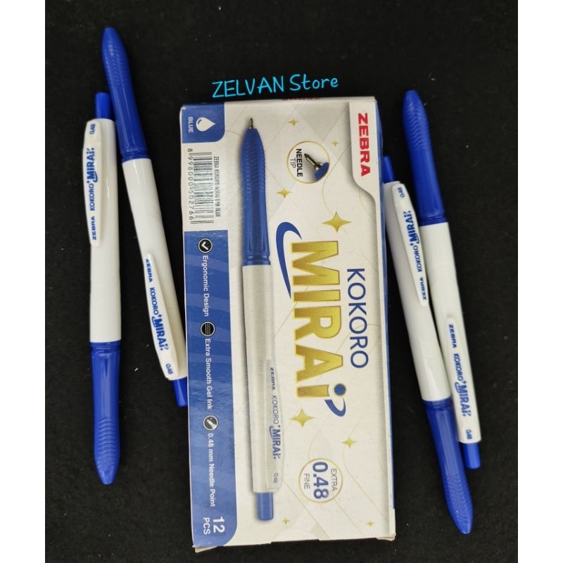 

Gelpen Zebra KOKORO MIRAI Biru 0,48 mm