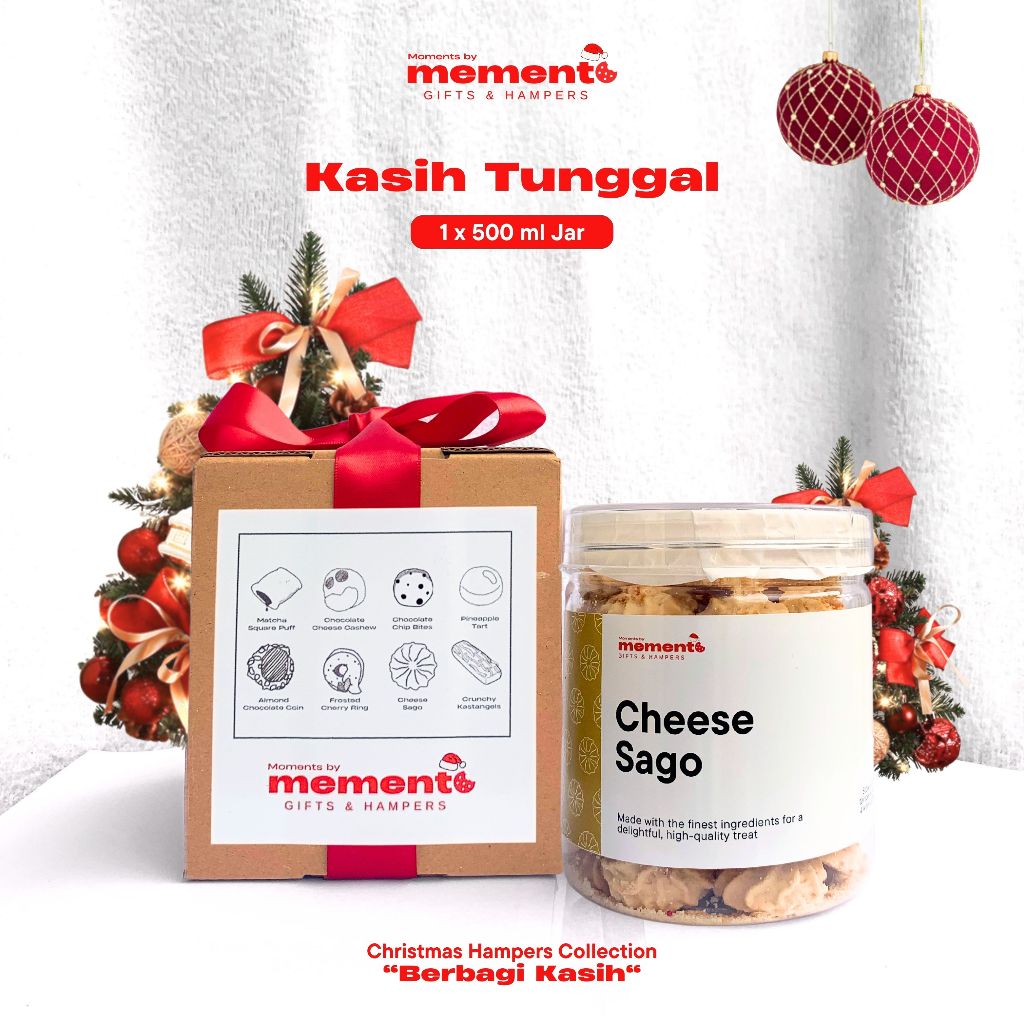 

Kasih Tunggal (1 x 500ml) Hampers Natal - Cheese Sago - Cookies Premium