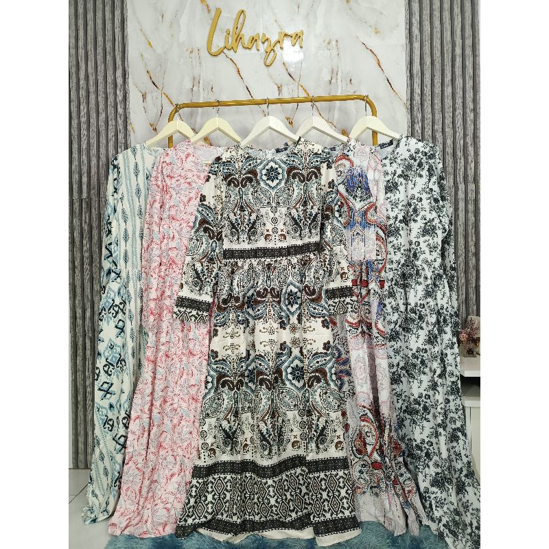 KODE MOTIF Lihazra Gamis Katun Printing Adem Gamis harian gamis lebaran