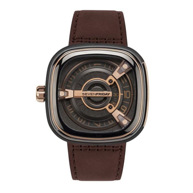 Jam Tangan Pria SF M2/02 Automatic Tali kulit Lengkap Tali Rubber