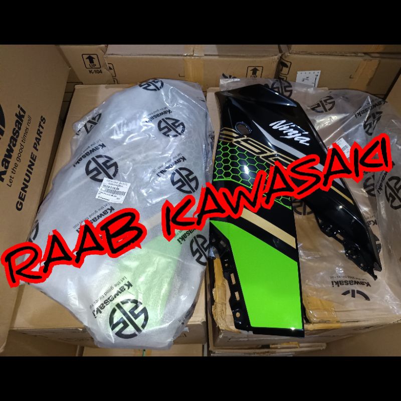 cover fering atas hitam stiker krt set ninja 250 rr mono original kawasaki