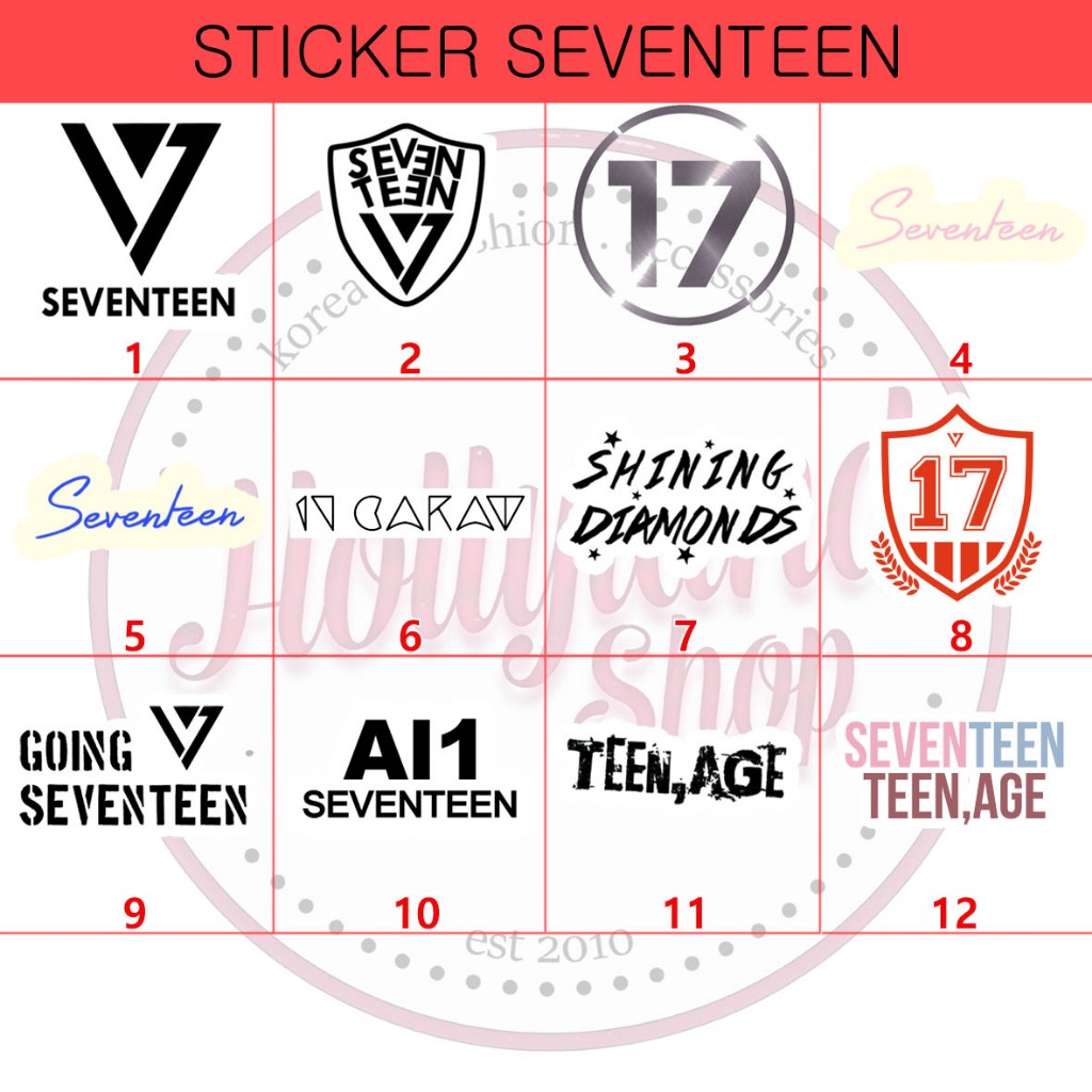Sticker Seventeen , BSS Logo part 1 (5pcs Sticker) Unofficial