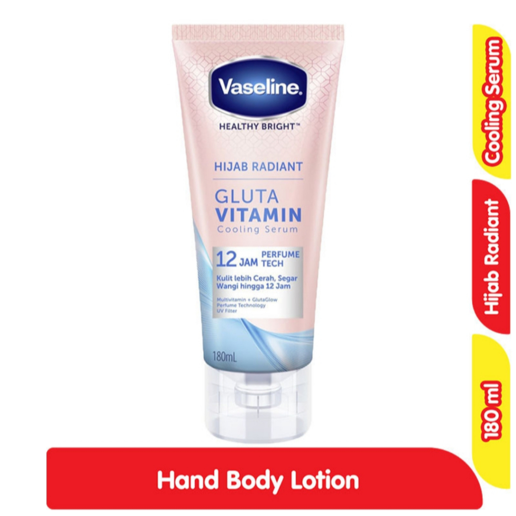 HAND BODY LOTION VASELINE HIJAP HIJAB RADIANT SERUM GLUTA VITAMIN TUBE 180ML
