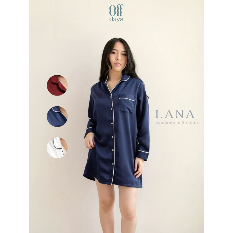[ OFFDAYS ] Lana Dress | Dress Piyama Satin Silk | Oversized Dress Piyama