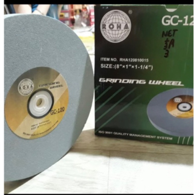 Batu Gerinda Duduk 8 inch Roha Halus #120 (8” X 1” X 1-1/4”) Grinding Wheel