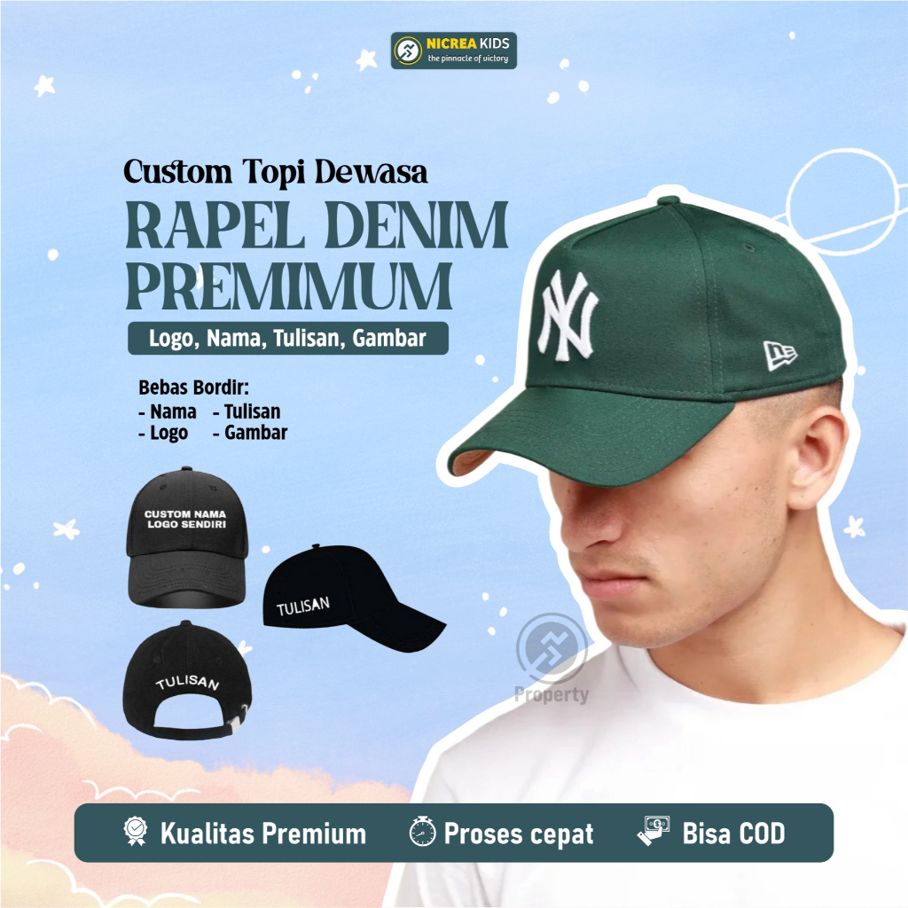 TOPI RAFEL DENIM FREE BORDIR NAMA DAN LOGO SUKA SUKA TOPI SHOPEE RAFEL DENIM PREMIUM