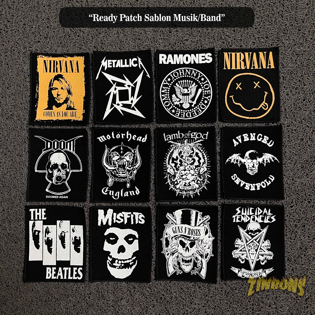 Patch sablon musik emblem sablon kecil tempelan jahit aksesoris fashion bet iron patch punk patch sa