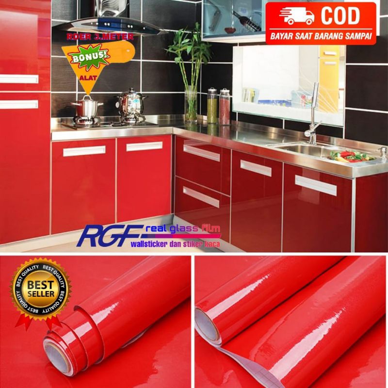 HPL STIKER MERAH GLOSSY/HPL STIKER POLOS/HPL STIKER LANTAI/HPL STIKER DINDING/HPL STIKER BAGUS/HPL S
