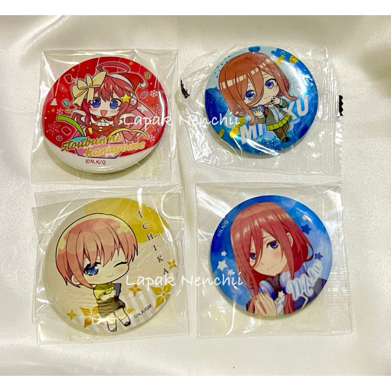 Official Merch Pin Badge Gotobun no Hanayome Itsuki Nakano, Miku Nakano, Ichika Nakano
