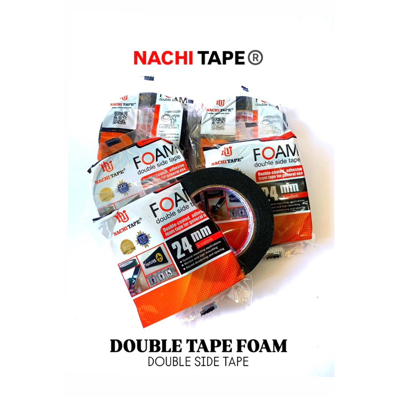 

DOUBLE TAPE || PEREKAT FOAM || BUSA DUA SISI FOAM NACHI / 24mm x 5m - Hijau