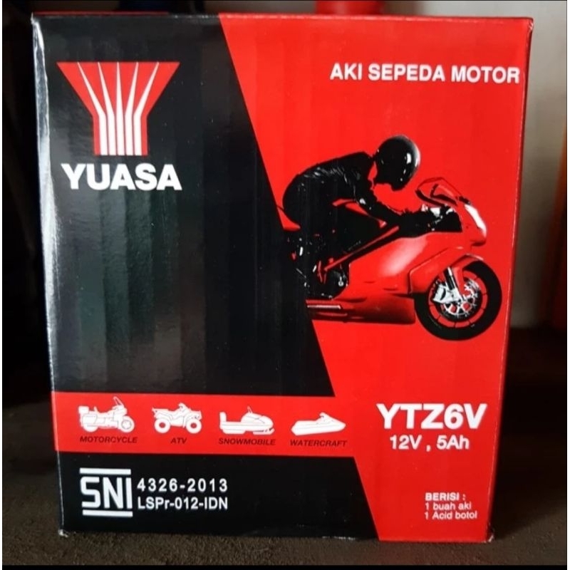 Aki motor Yuasa YTZ6V Vario PCX nmax