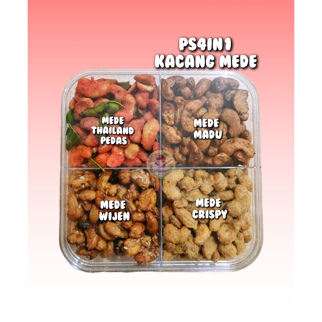 

.PS4in1 - paket kacang 4 sekat isi aneka kacang, kacang mede, kacang tanah (ds bgr)