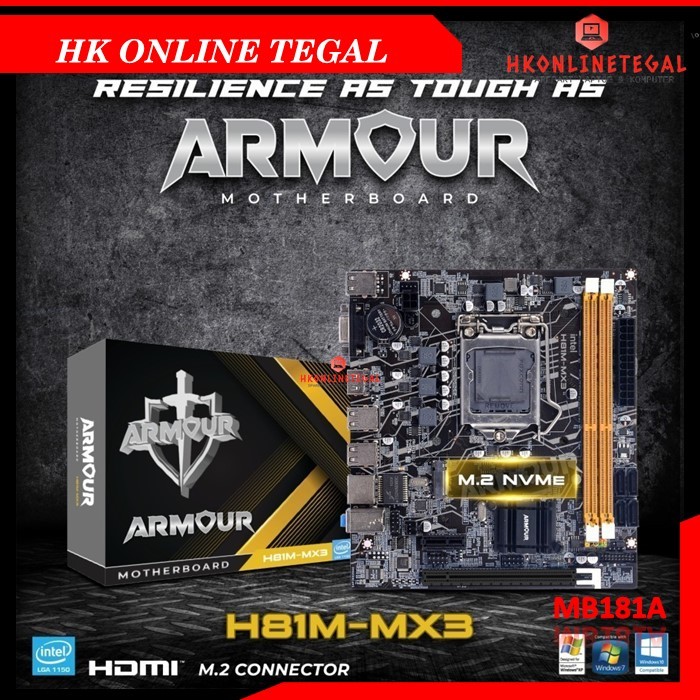 Motherboard Armour H81M-MX3 Intel LGA 1150 Garansi Rersmi - Mobo H81