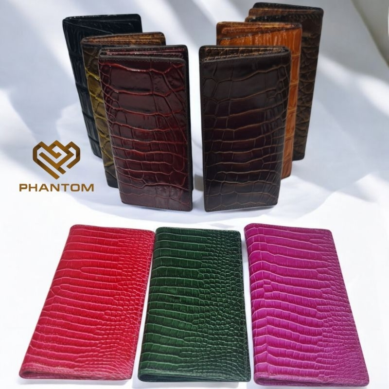 DOMPET PANJANG KULIT BUAYA ASLI - DOMPET PRIA KULIT BUAYA - DOMPET BUAYA - DOMPET PRIA  DOMPET LIPAT