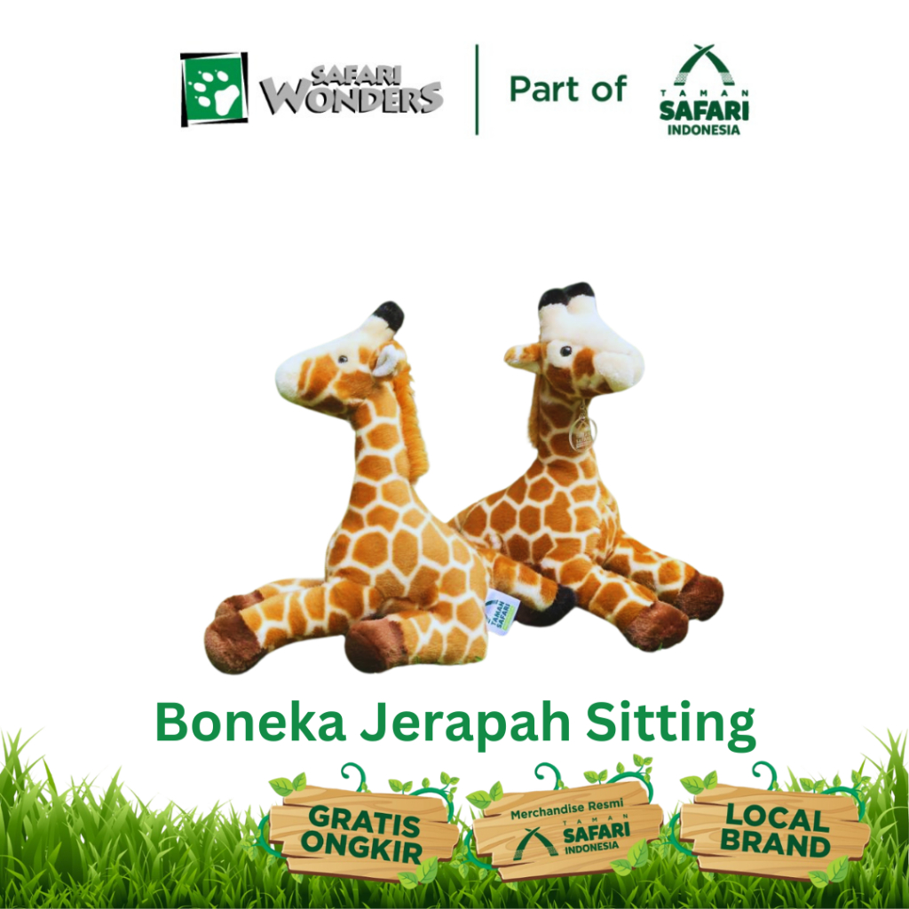 Safari Wonders - Boneka Jerapah Duduk 13 | Lokal Brand Plush Toys Taman Safari Indonesia