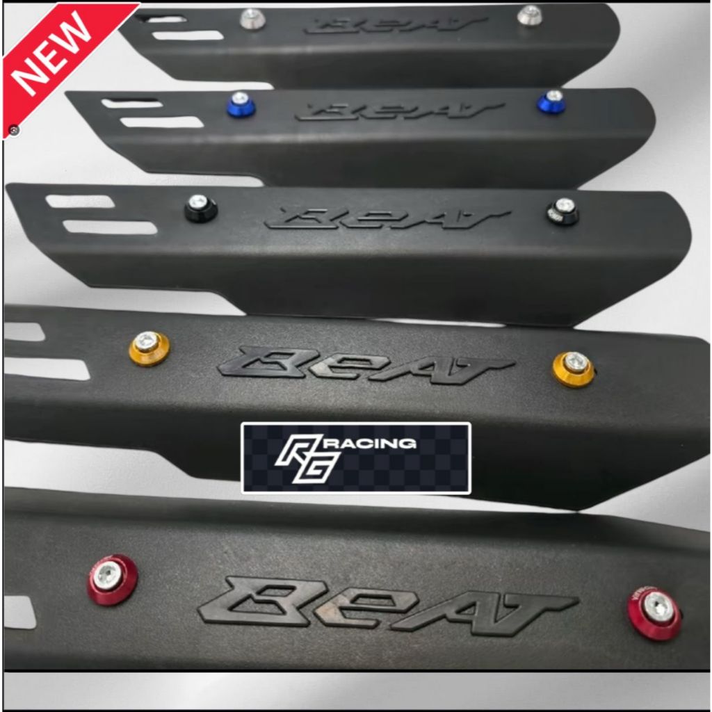 Racinggrup Cover Knalpot Semua Motor Beat Plus 2 Pcs Baut Kerucut Gold - Tameng Semua Motor Seri Bea