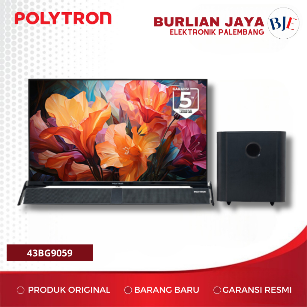 TV 43 INCH POLYTRON 43BG9058 SMART TV ANDROID TV LED TV 43" PALEMBANG