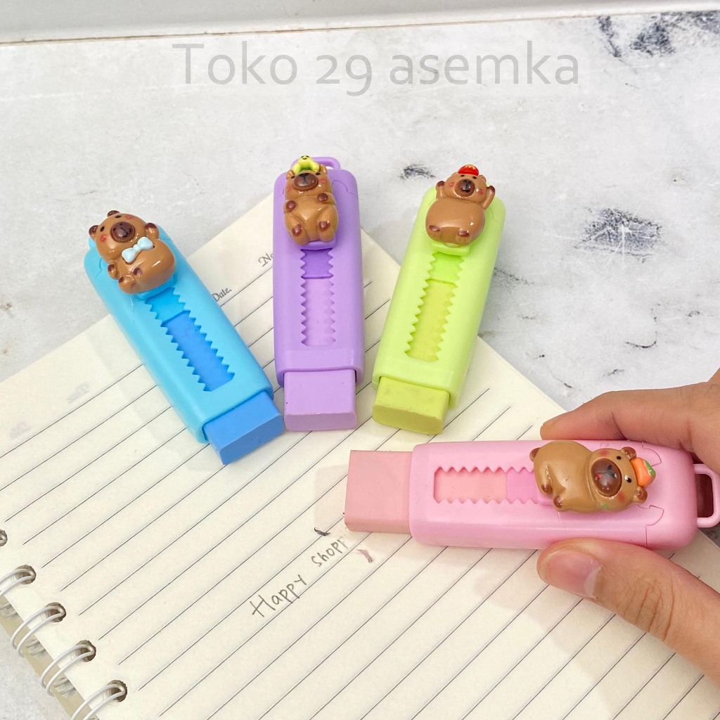 

PENGHAPUS BENTUK CUTTER CAPYBARA SETIP STIP ERASER LUCU UNIK FANCY KARAKTER ALAT TULIS KANTOR SEKOLAH MURAH TERMURAH COD