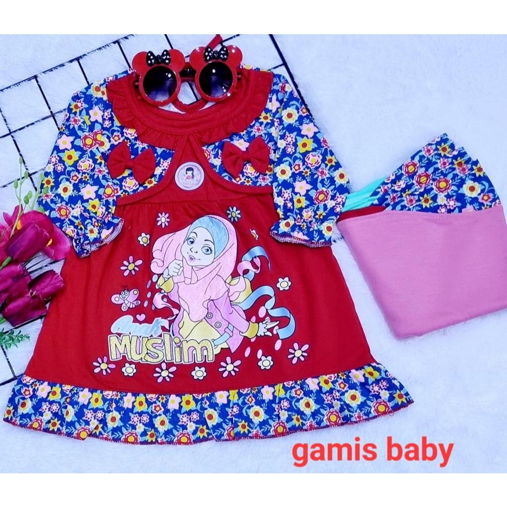 Baju Anak Gamis terbaru Baju gamis bayi perempuan Setelan baju muslim anak perempuan Baju muslim bay