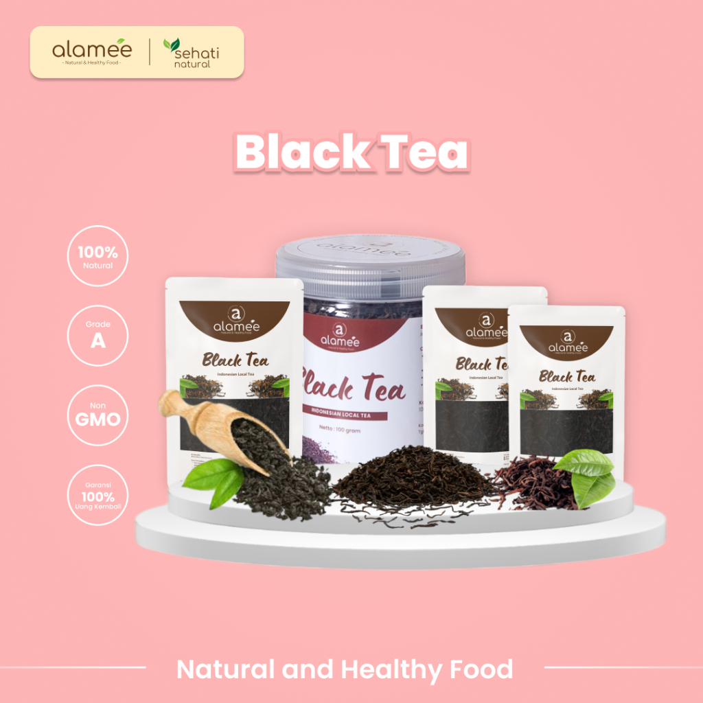 

ALAMEE Black tea teh organic kering teh herbal natural hitam DRIED alami 25gr