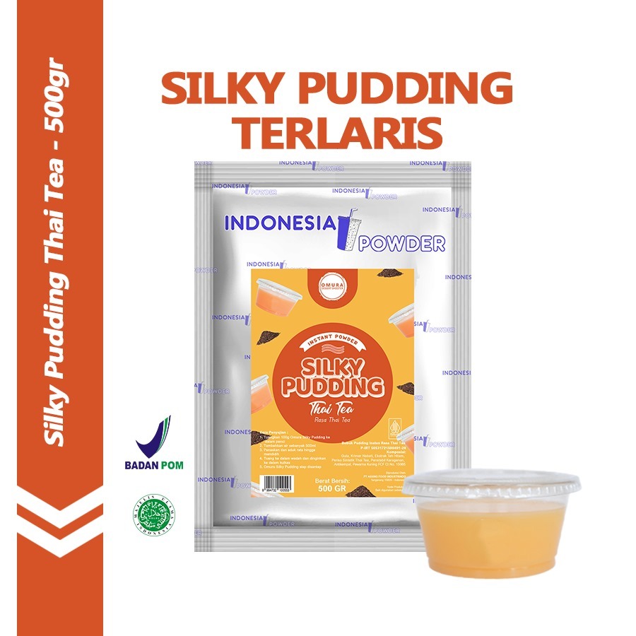 

[SILKY PUDDING] Bubuk Silky Pudding Rasa Thai Tea 500 Gr Mix Gula Puding Sutera Pudot Dessert Instant Omura Powder