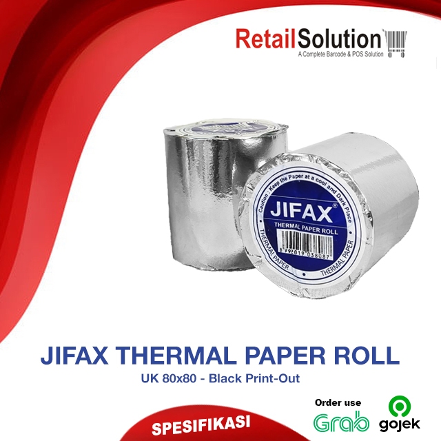 

Kertas Kasir Thermal POS Struk 80x80 - JIFAX Thermal Paper Roll 80x80mm