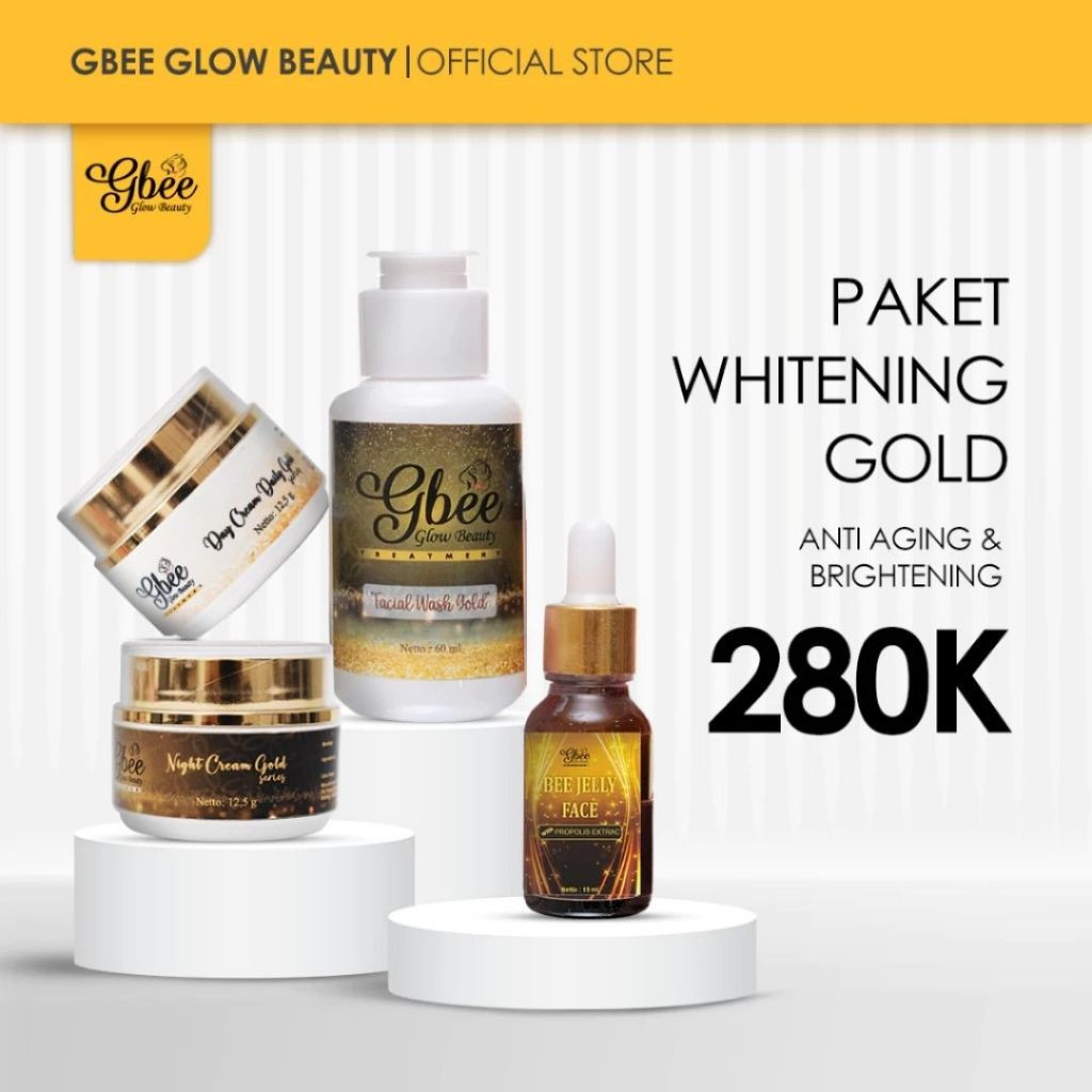 PAKET WHITENING KINCLONG GOLD MEDIUM PUSAT GBEE GLOW BEAUTY ORI