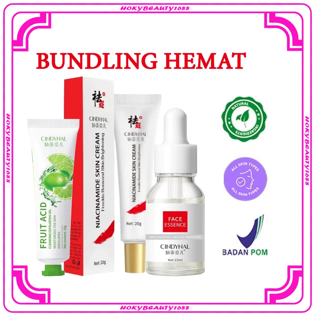 HB [ PAKETAN ] CINDYNAL Salep Penghilang Flek Hitam & Cindynal Serum Wajah Face Essence Niacinamide 