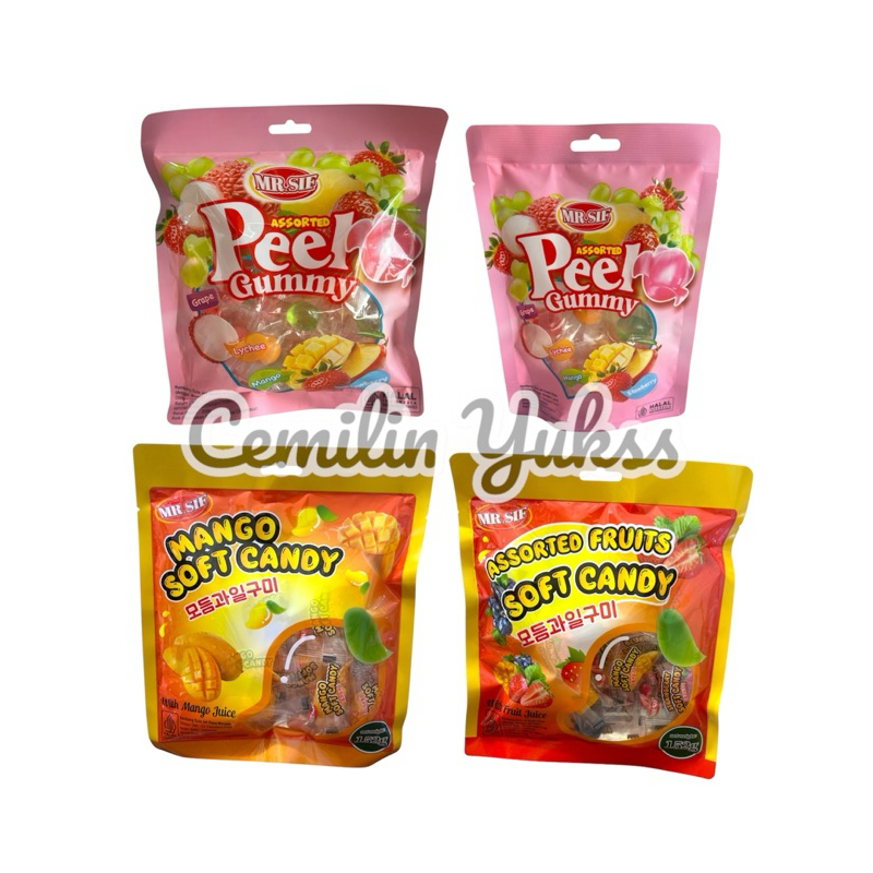 

MR.SIF Mango Soft Candy Mr SiF Peeling Candy Mr.SIF Assorted Fruits Soft Candy Permen Jelly Lunak Aneka Rasa Buah