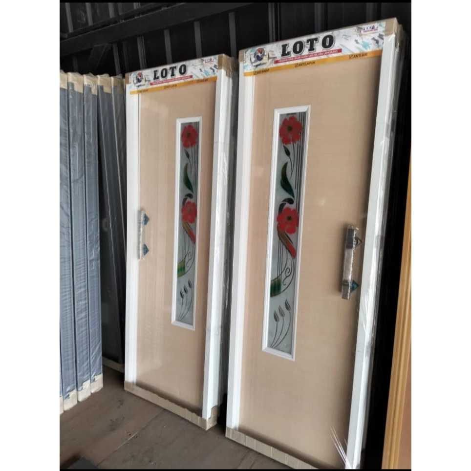 PINTU KAMAR MANDI PVC LONG MINIMALIS KACA MOCA | PINTU KAMAR MANDI MOTIF MINIMALIS