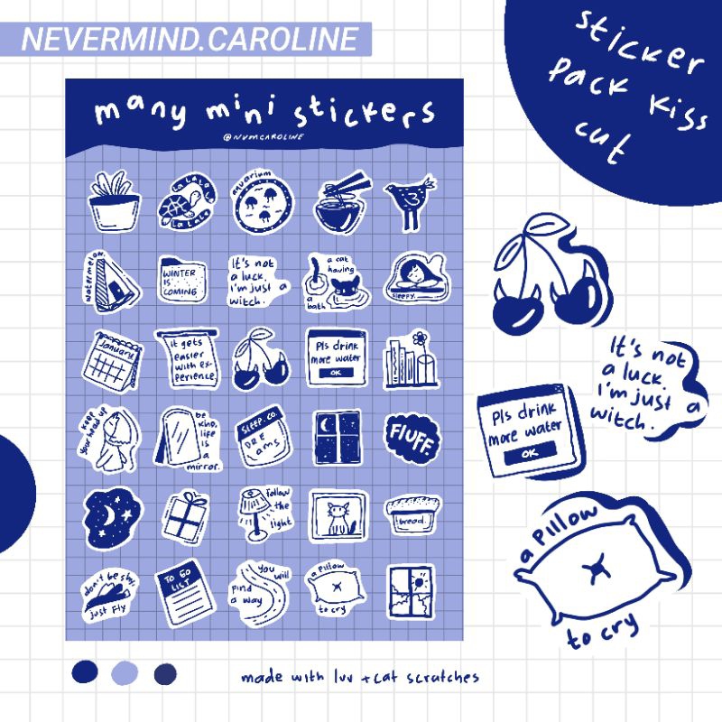

Stiker sheet A6 Desain doodle | Stiker jurnal , hiasan , catatan murah