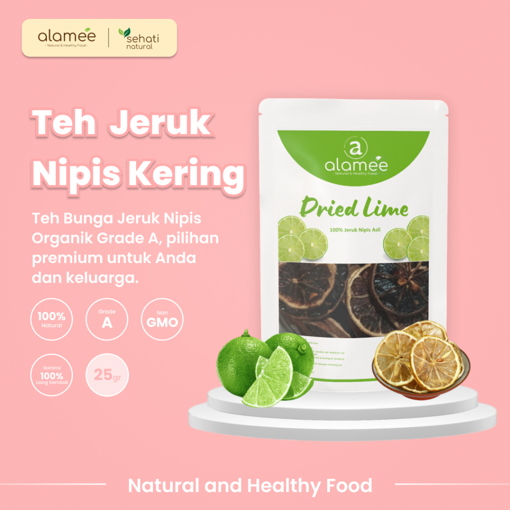 

ALAMEE Jeruk Nipis Kering Dried Lime Slice Tea Teh Herbal Buah Iris Organik Siap Seduh Minum 25gr